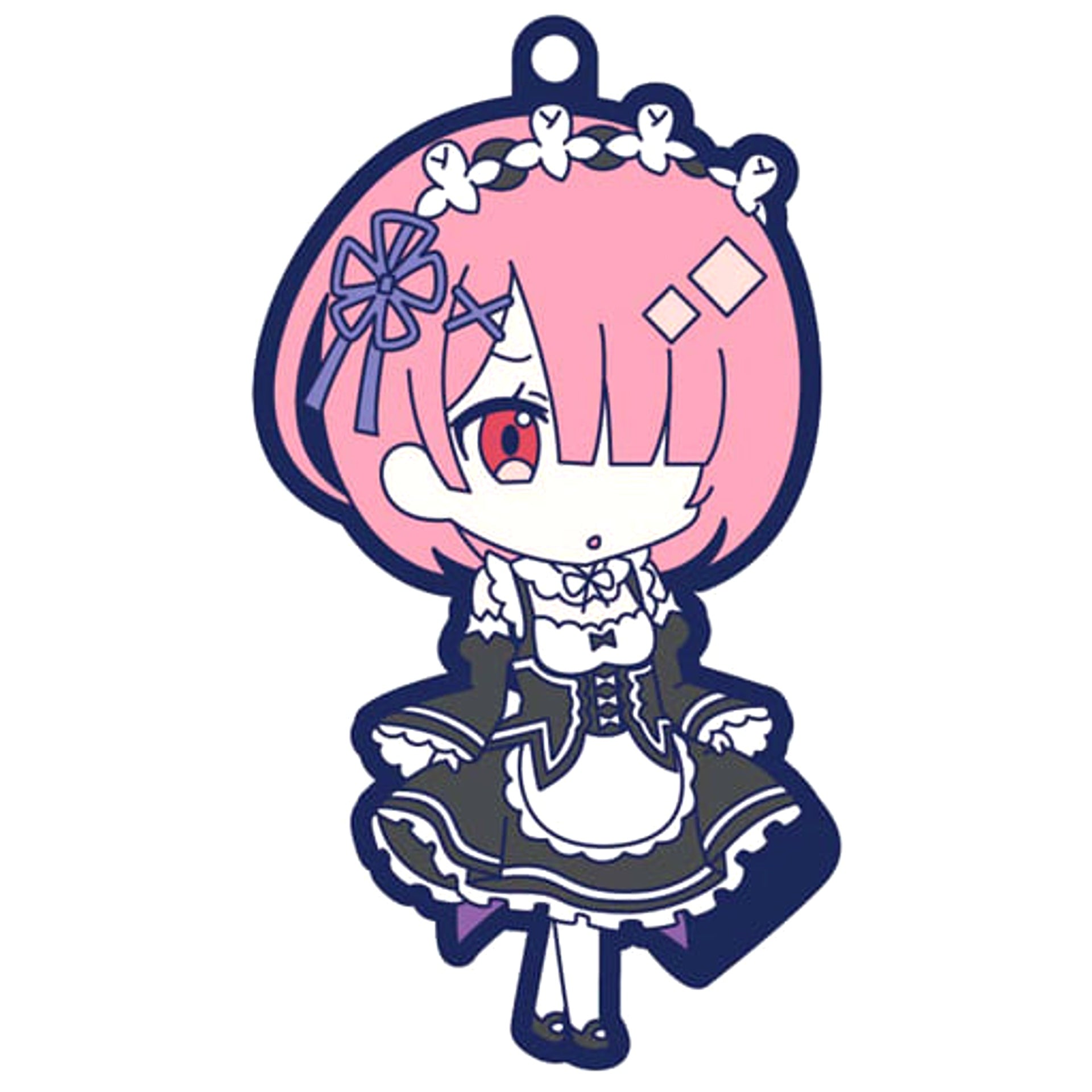 Re:ZERO -Starting Life in Another World- Ram Rem OmoteuRubber Keychains [USED]