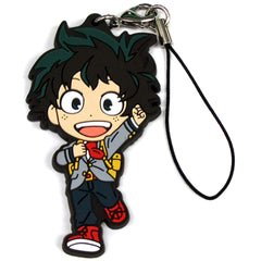 My Hero Academia Izuku Midoriya Uniform Ichiban Kuji Rubber Charm Kyunchara Illustrations Prize G Keychains [USED]