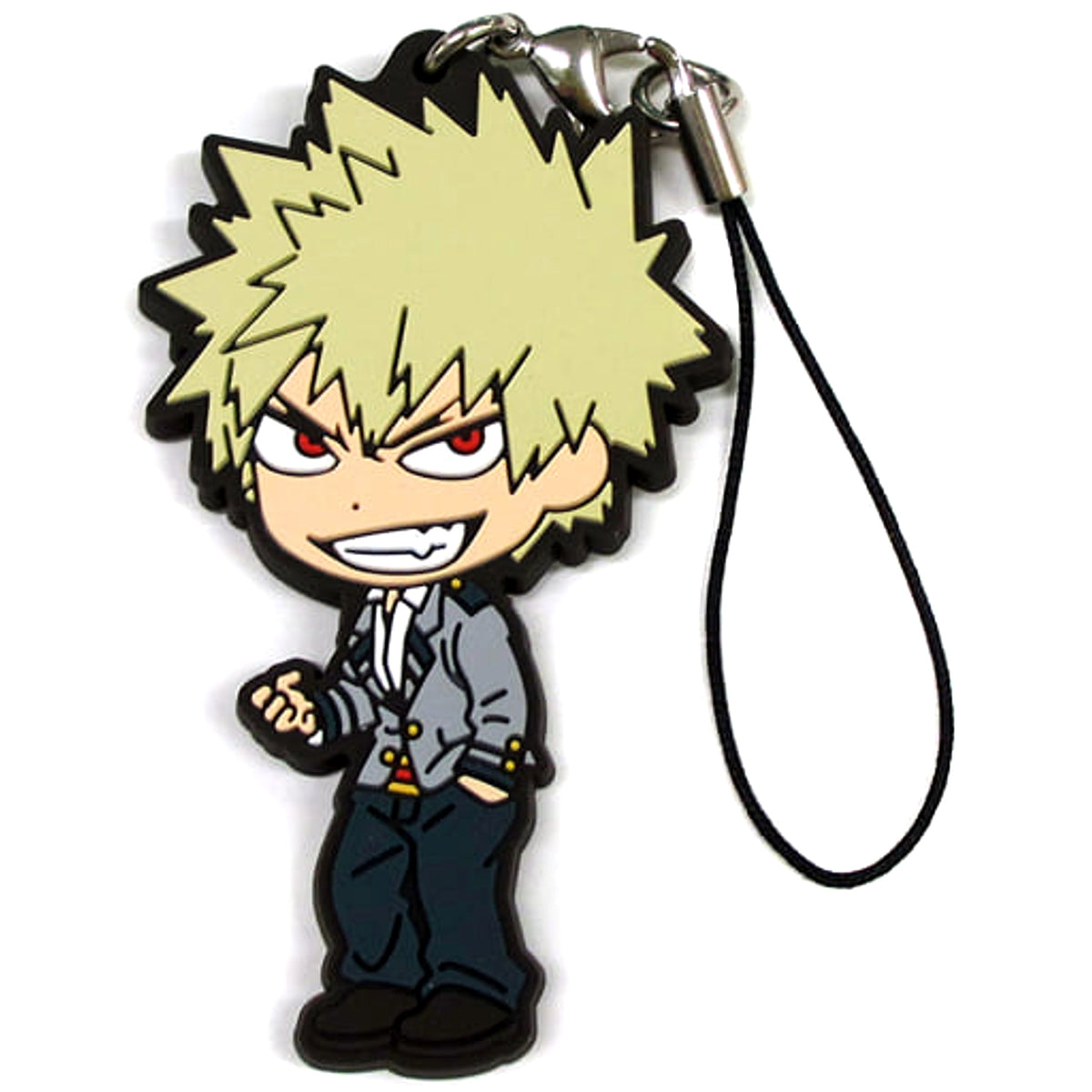 My Hero Academia Katsuki Bakugo Uniform Ichiban Kuji Rubber Charm Kyunchara Illustrations Prize G Keychains [USED]
