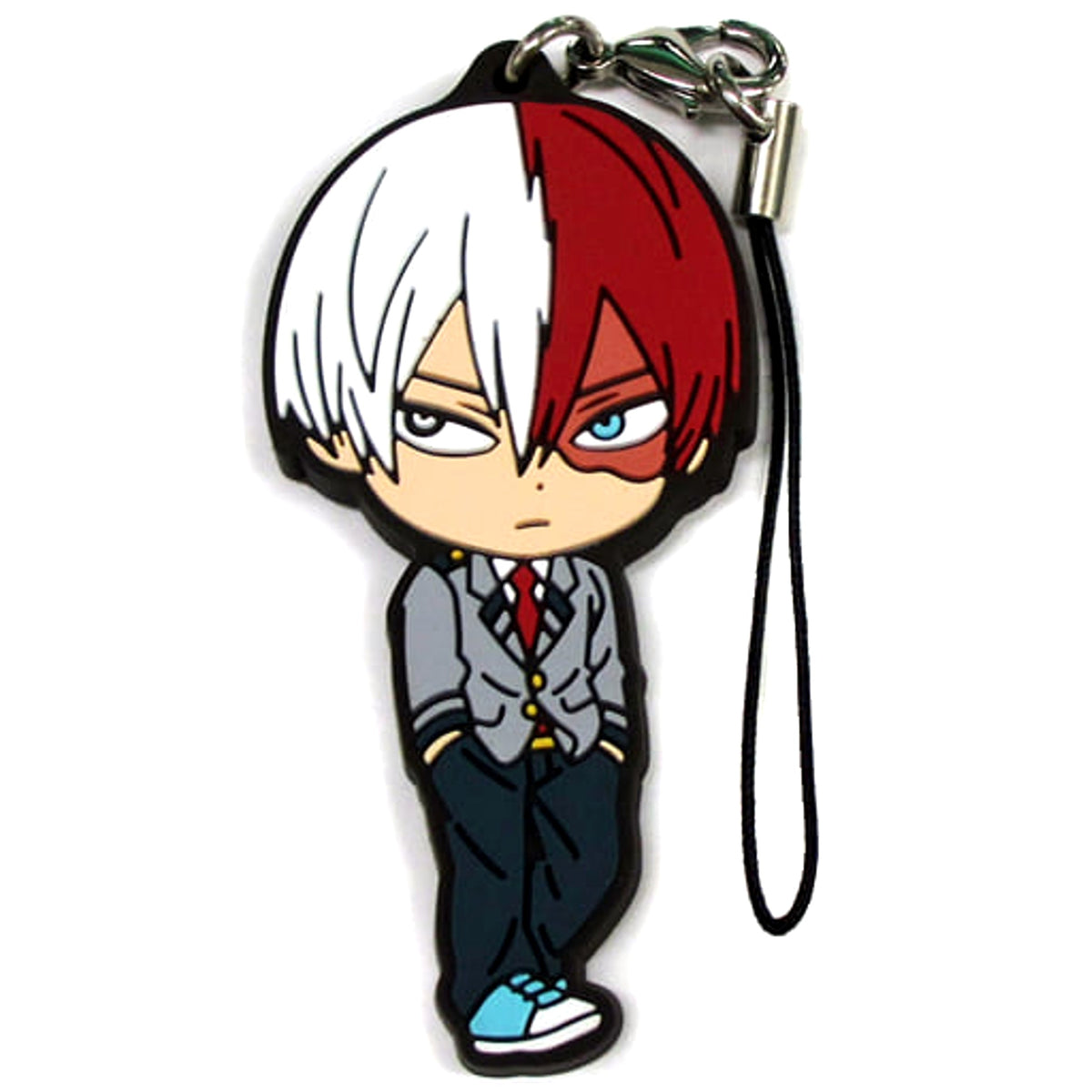 My Hero Academia Shoto Todoroki Uniform Ichiban Kuji Rubber Charm Kyunchara Illustrations Prize G Keychains [USED]