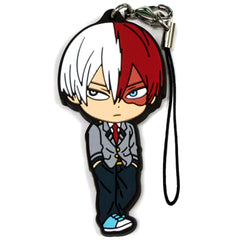 My Hero Academia Shoto Todoroki Uniform Ichiban Kuji Rubber Charm Kyunchara Illustrations Prize G Keychains [USED]