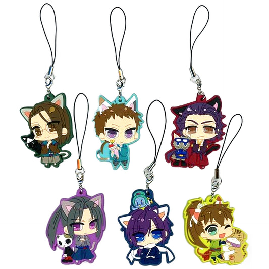 Toshizo Hijikata, etc. Hakuoki: Shinkai Ichi Rubber Strap Set Otomate in Namjatown 2016 Saison Des Fleurs Set of 6 Key Ring [USED]