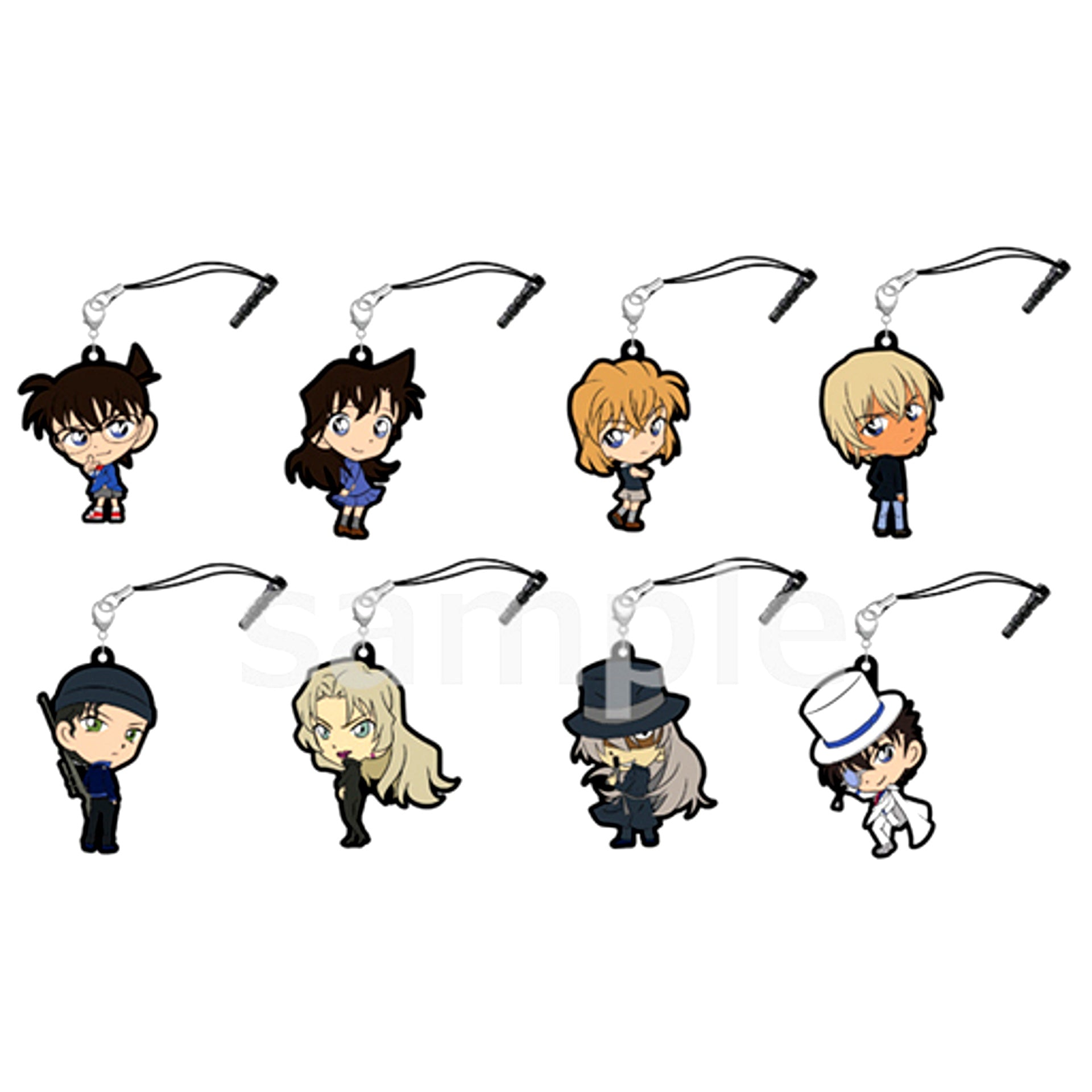 Set of 8 Detective Conan x HMM Mikaeri Rubber Strap [USED]