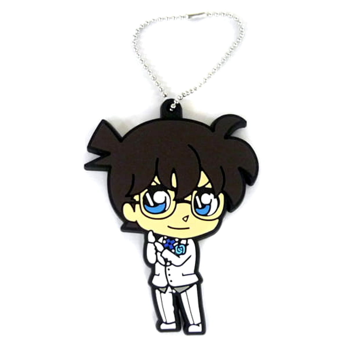 Detective Conan Conan Edogawa Sega Lucky Kuji Black and White Rubber Mascot White Prize C [USED]