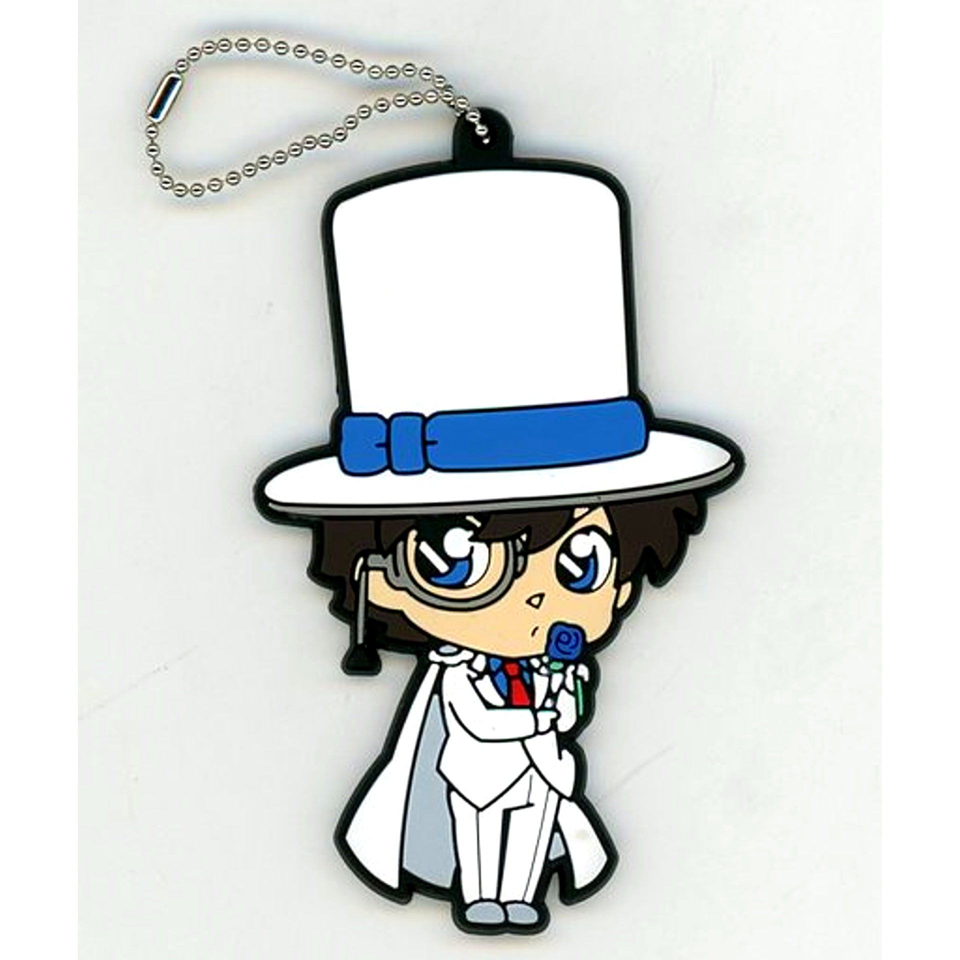 Kaitou Kid White C Prize Detective Conan Rubber Mascot Sega Lucky Kuji Black and White [USED]