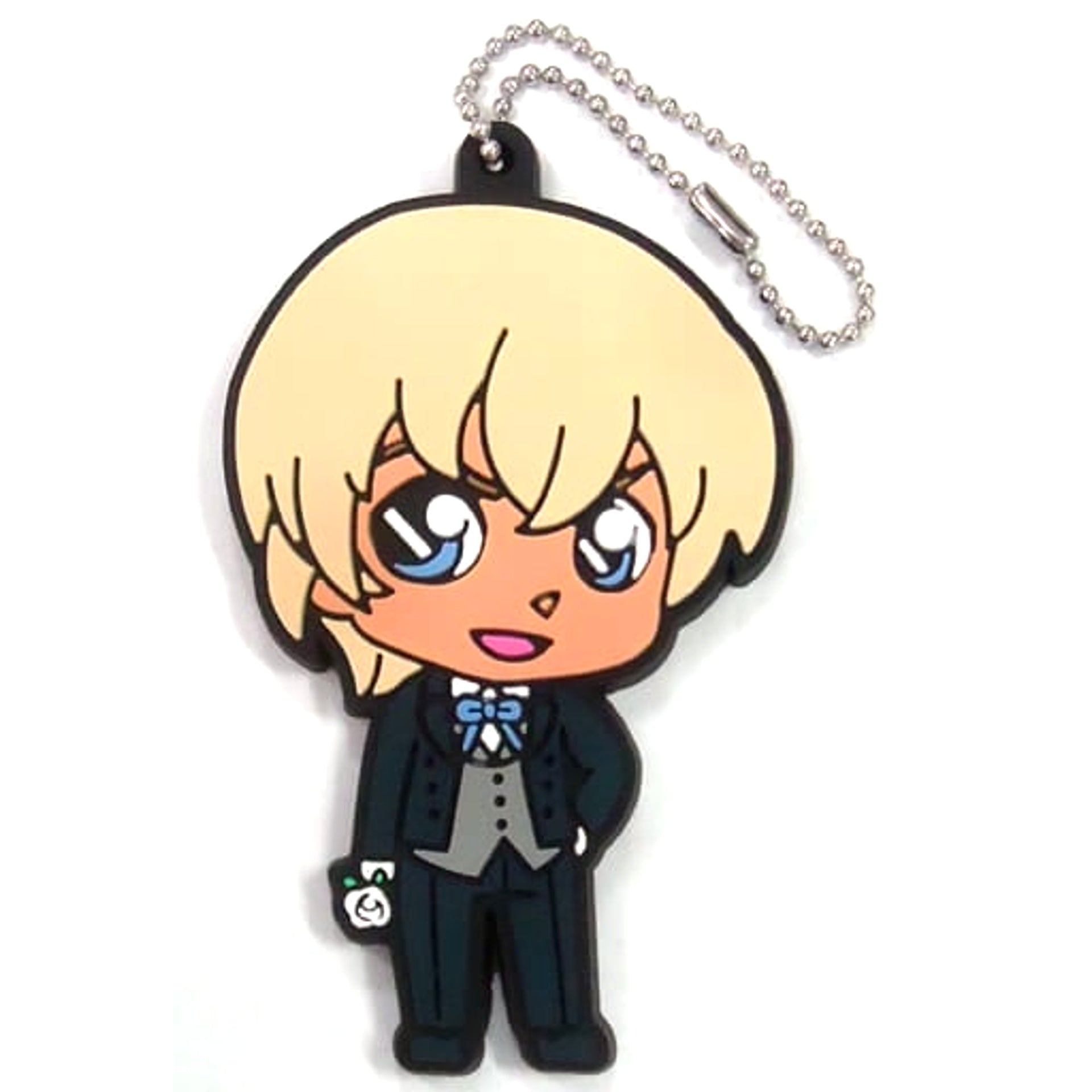 Detective Conan Toru Amuro Sega Lucky Kuji Black and White Rubber Mascot White Prize C [USED]