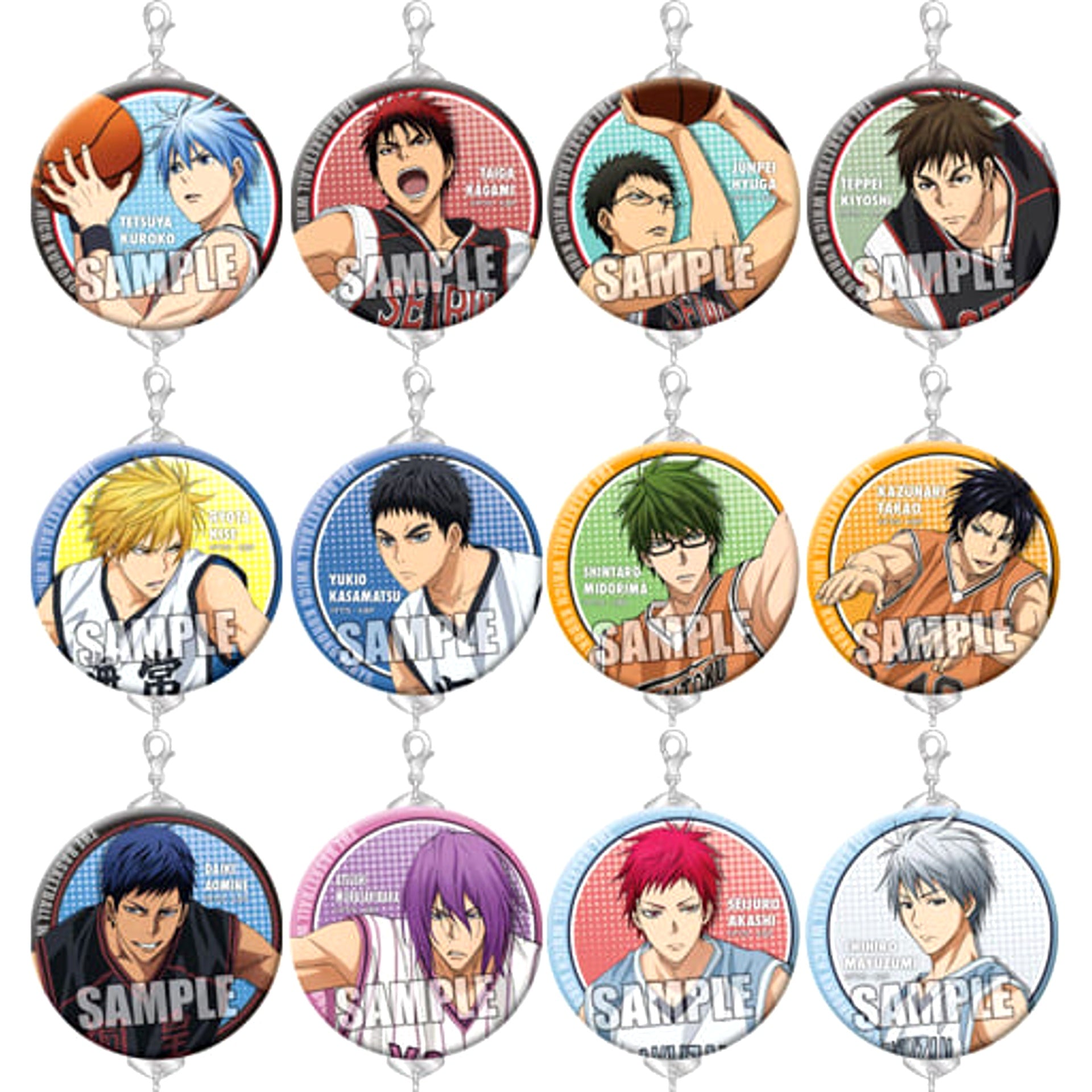 Kuroko's Basketball Tetsuya Kuroko & Others All 12 Types Set Trading Tsunagaru Badge Charm Buttons [USED]