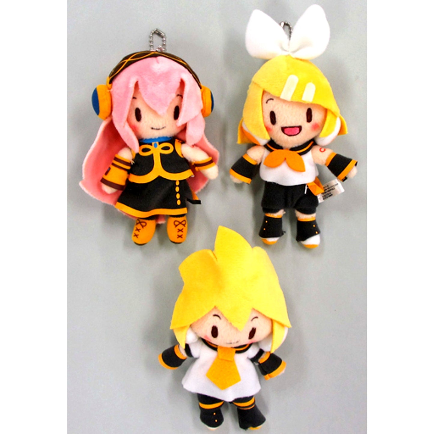 Set of 3 Fluffy Keychain Mascot Rin & Len & Luka Vol.2 Vocaloid [USED]