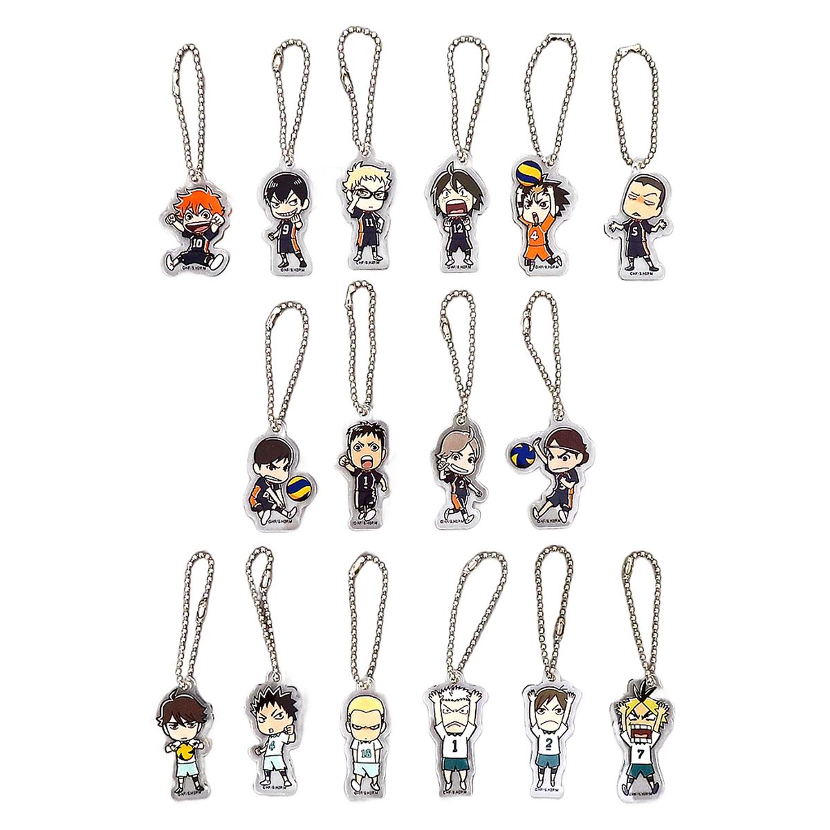 Shoyo Hinata, etc. Haikyu!! Acrylic Charms J-World Spring High School Preliminaries2 Limited All 16 Types Set Charm [USED]