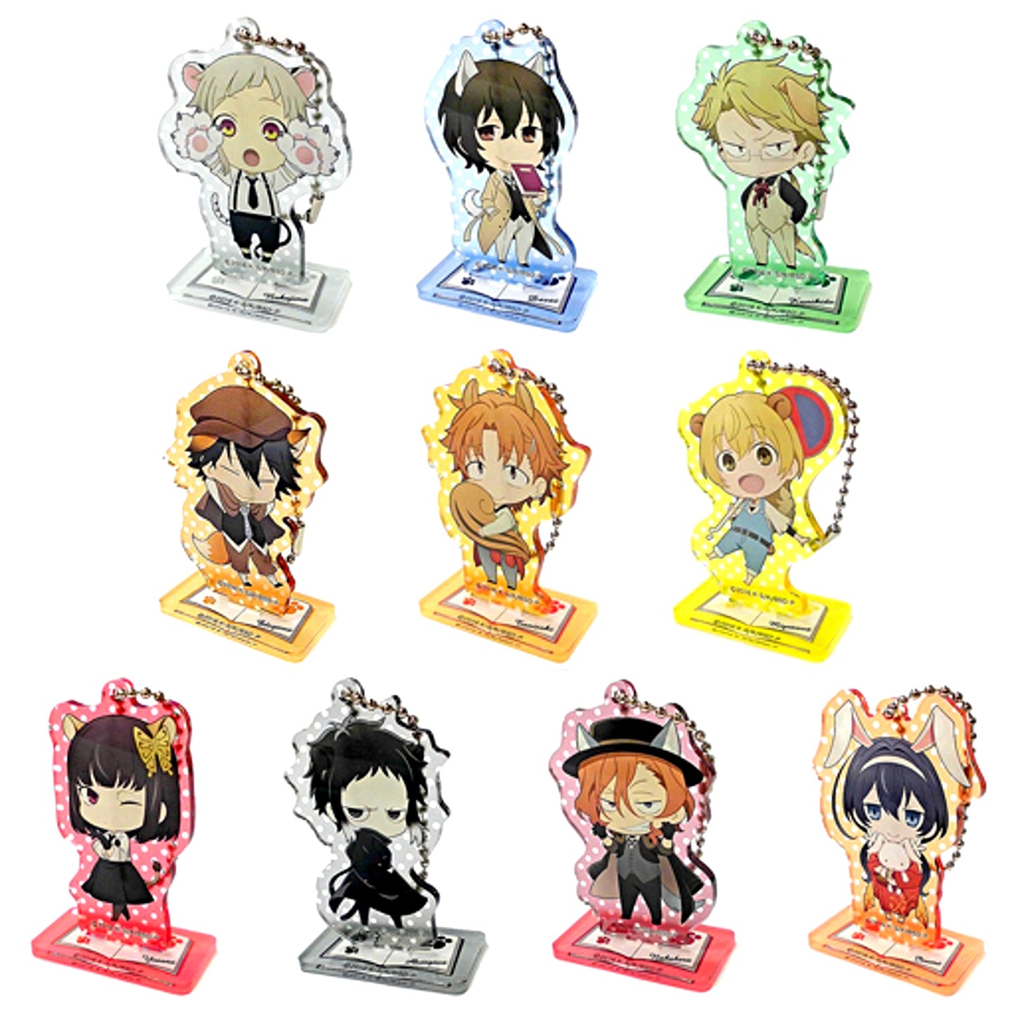 Set of 10 Bungo Stray Dogs Stand Keychain [USED]