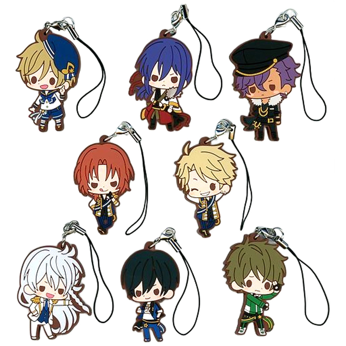 Hokuto Hidaka, etc. Ensemble Stars! Rubber Strap Collection Vol.2 Kotobukiya Movic Limited All 8 Types Set Key Chain [USED]