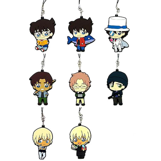 Set of 8 Detective Conan Chocokawa Rubber Strap [USED]