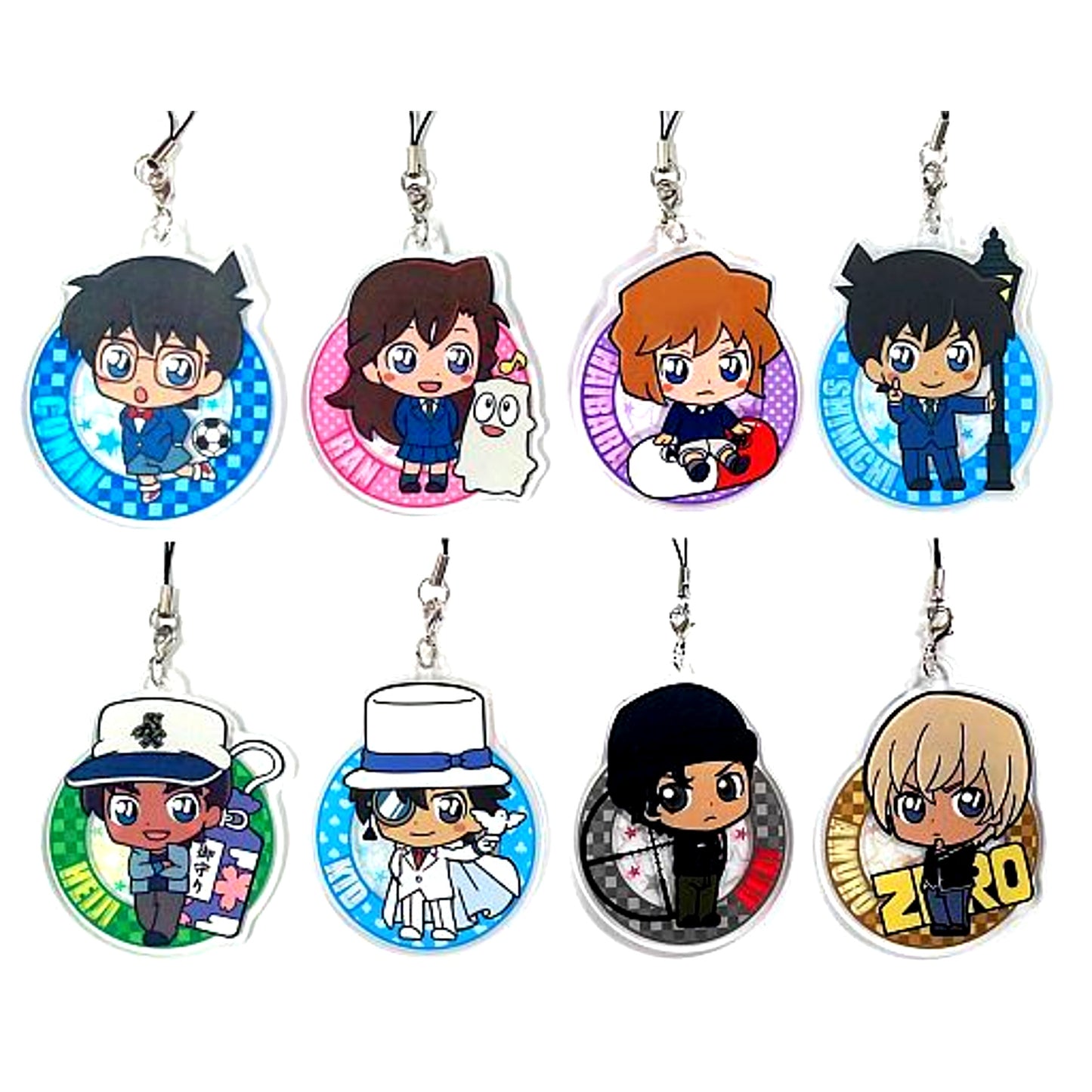 Set of 8 Detective Conan Chocokawa Acrylic Strap [USED]