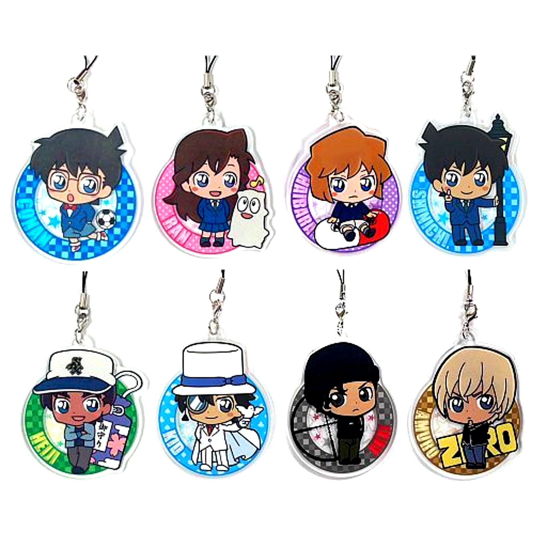 Set of 8 Detective Conan Chocokawa Acrylic Strap [USED]