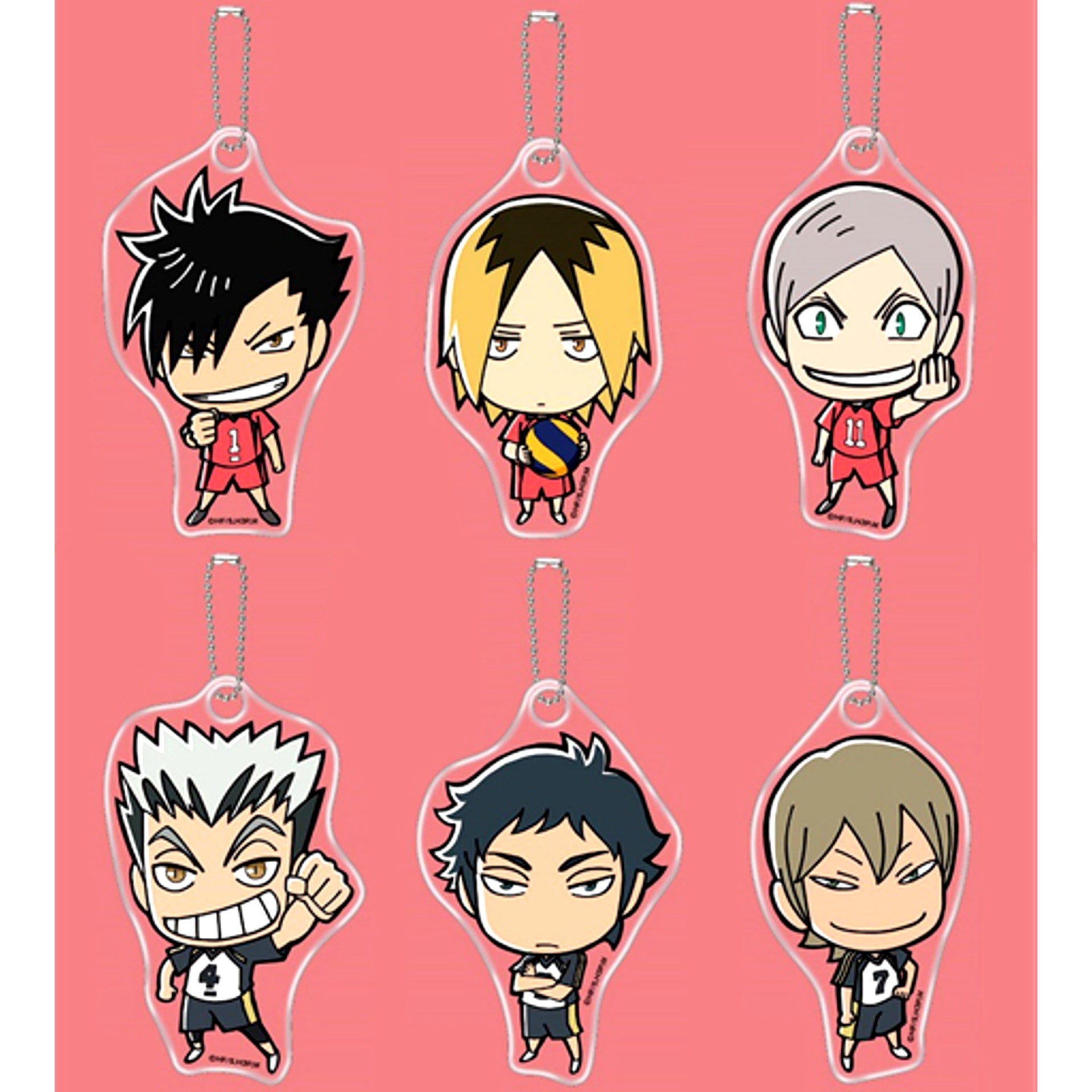 Set of 6 Haikyu!! Miagete Mascot 3 [USED]