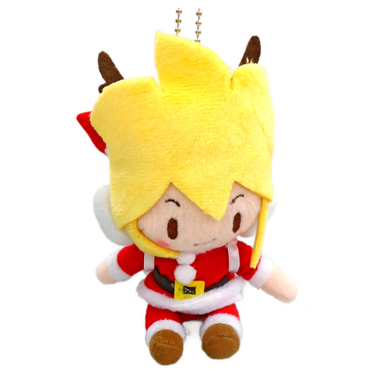 Kagamine Len Hatsune Miku Project DIVA F 2nd Rin & Len & Luka Christmas Fluffy Keychain Mascot [USED]