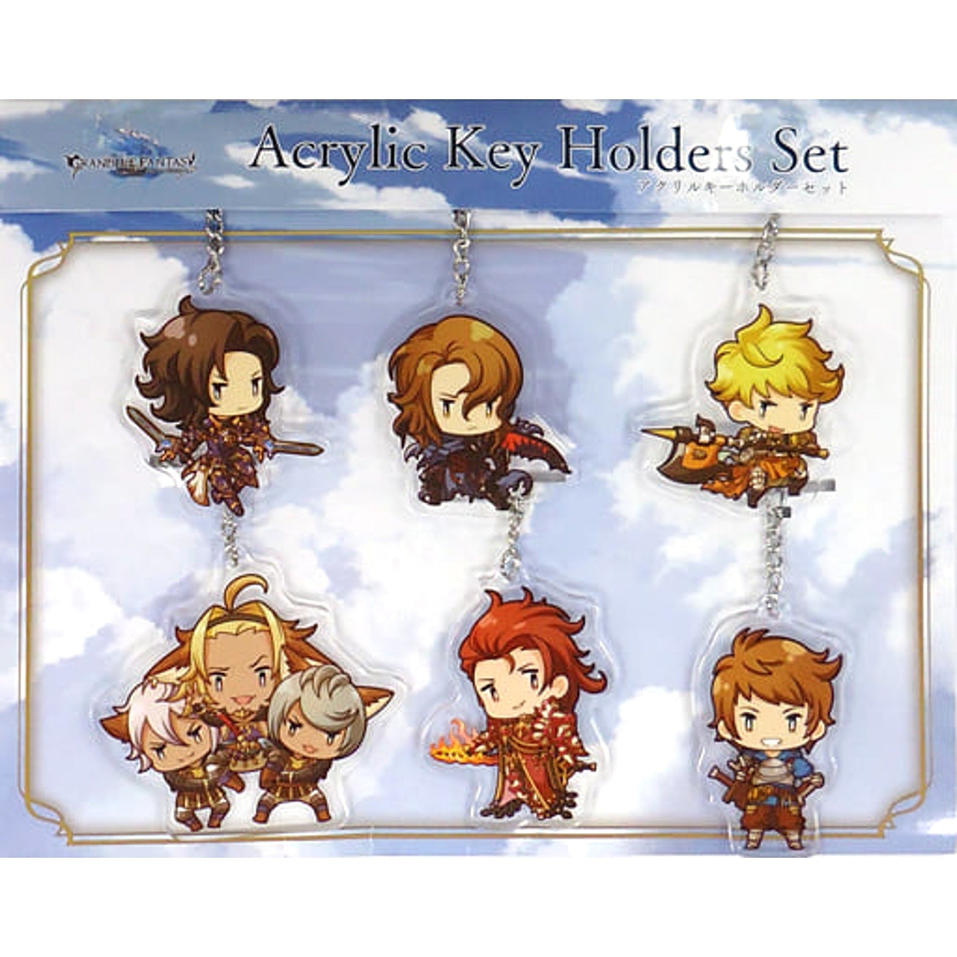 Granblue Fantasy Lancelot & Others Knight Acrylic Keychain Set Character1 2016 Limited Included with character1 2016 Gran Set 6 Types Set Keychains [USED]