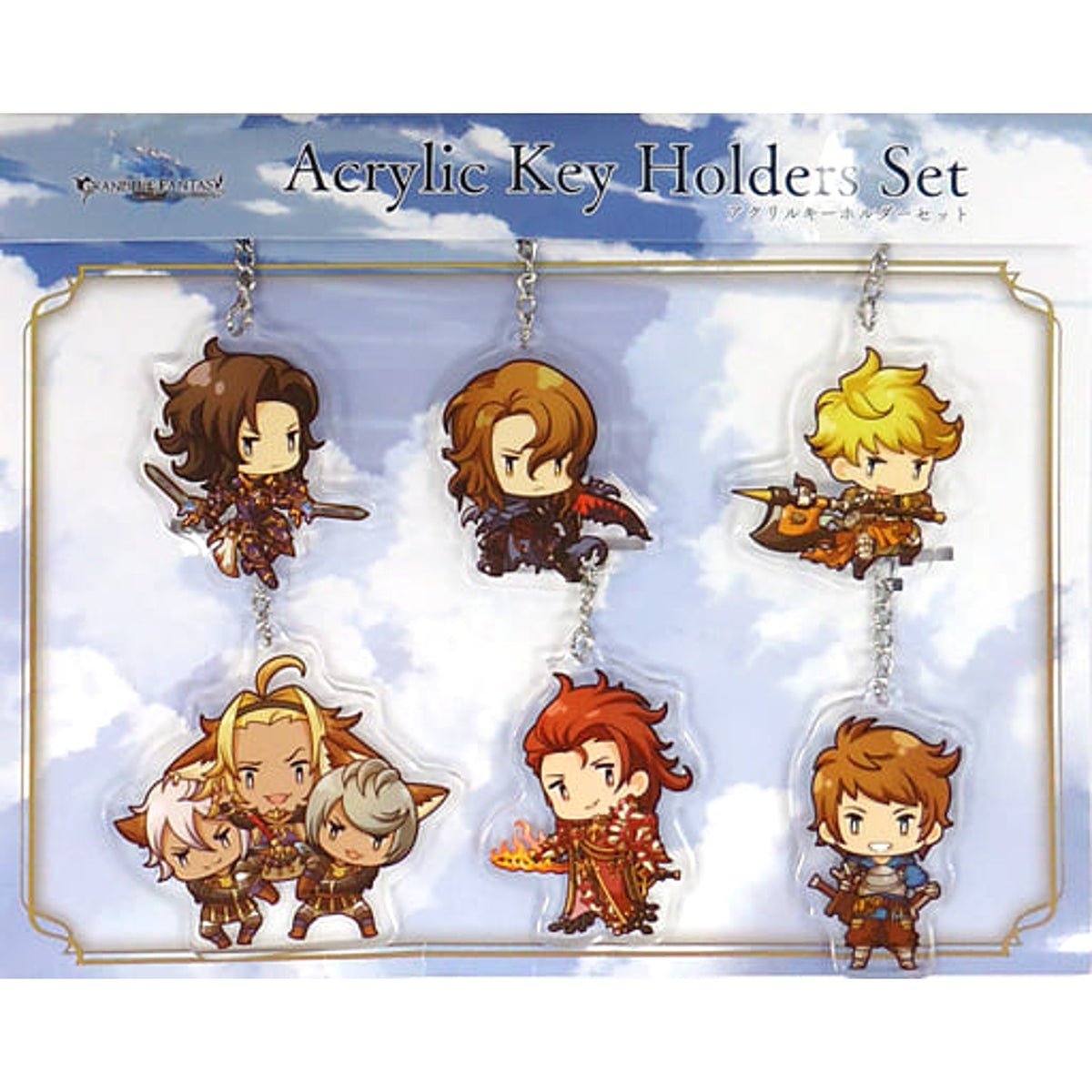 Granblue Fantasy Lancelot & Others Knight Acrylic Keychain Set Character1 2016 Limited Included with character1 2016 Gran Set 6 Types Set Keychains [USED]