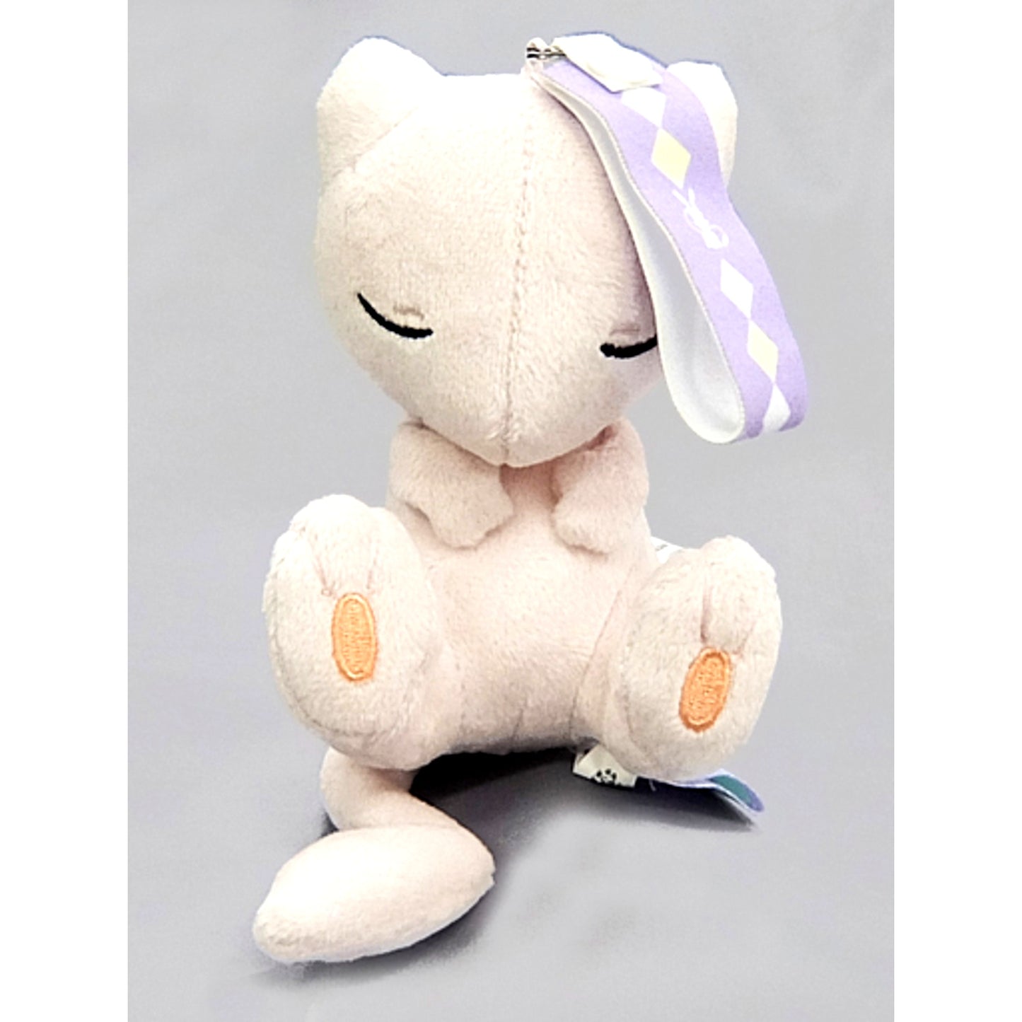 Mew Hands on Chest / Both Eyes Closed I LOVE MEW Big Plush Attachable with Belt Pokemon [USED]
