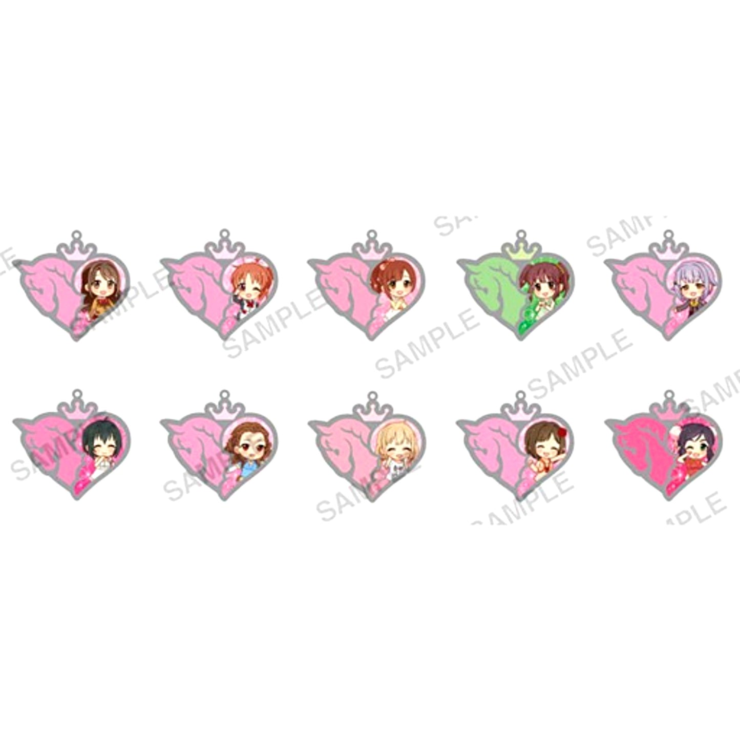 Set of 10 The Idolm@ster Cinderella Girls Clear Stained Charm Collection Ver. Cute [USED]