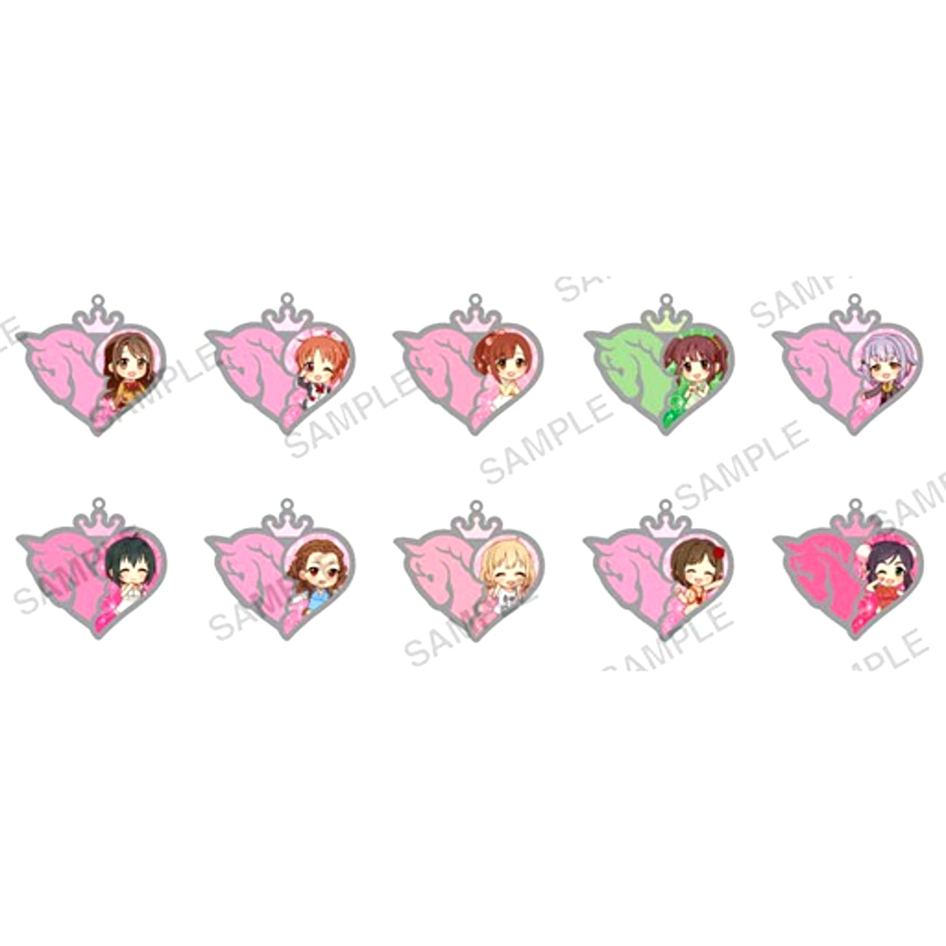 Set of 10 The Idolm@ster Cinderella Girls Clear Stained Charm Collection Ver. Cute [USED]