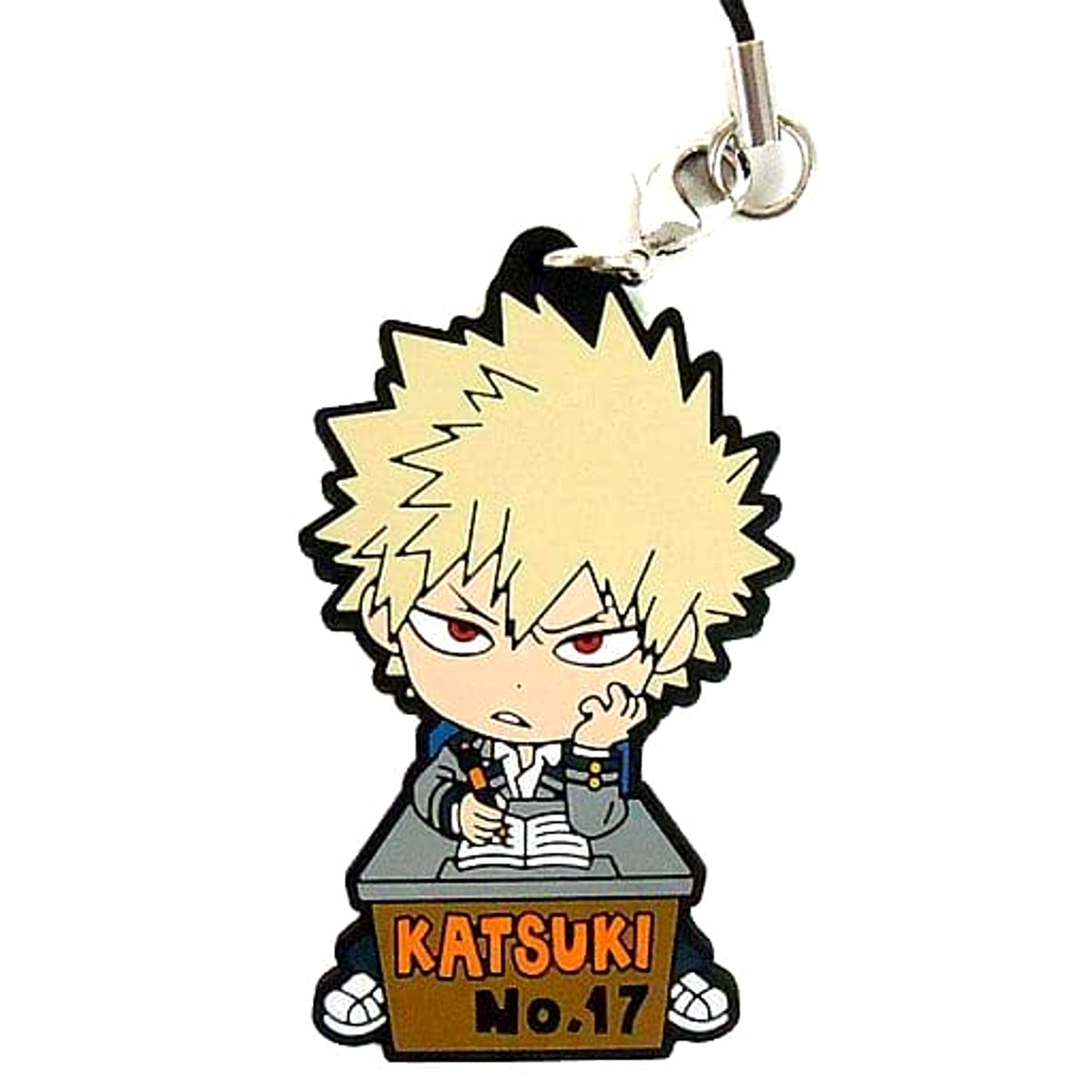 My Hero Academia Katsuki Bakugo Ichiban Kuji Vacation Time! Seated! Rubber Strap Kyunchara Illustrations Prize H Keychains [USED]