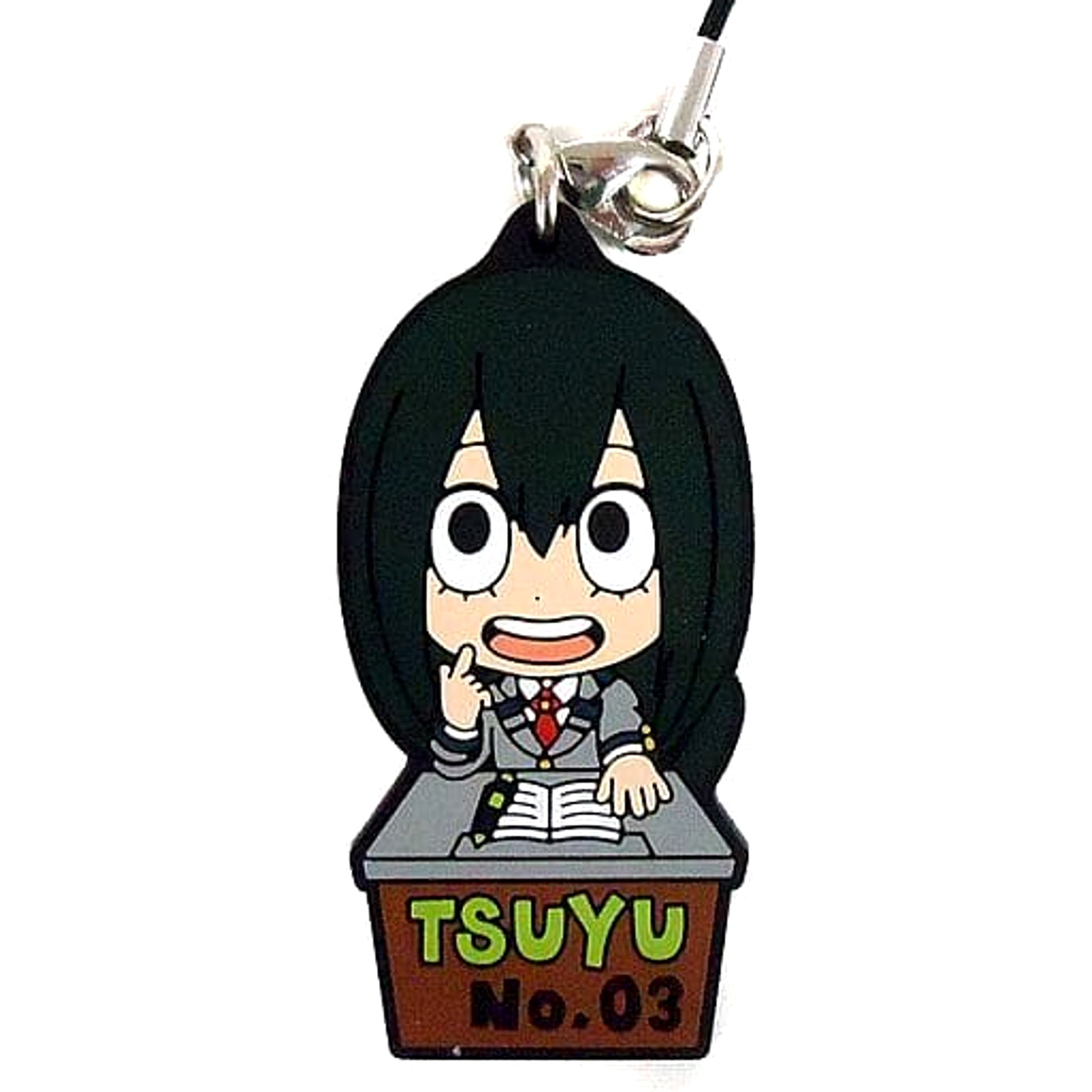 My Hero Academia Tsuyu Asui Ichiban Kuji Vacation Time! Seated! Rubber Strap Kyunchara Illustrations Prize H Keychains [USED]