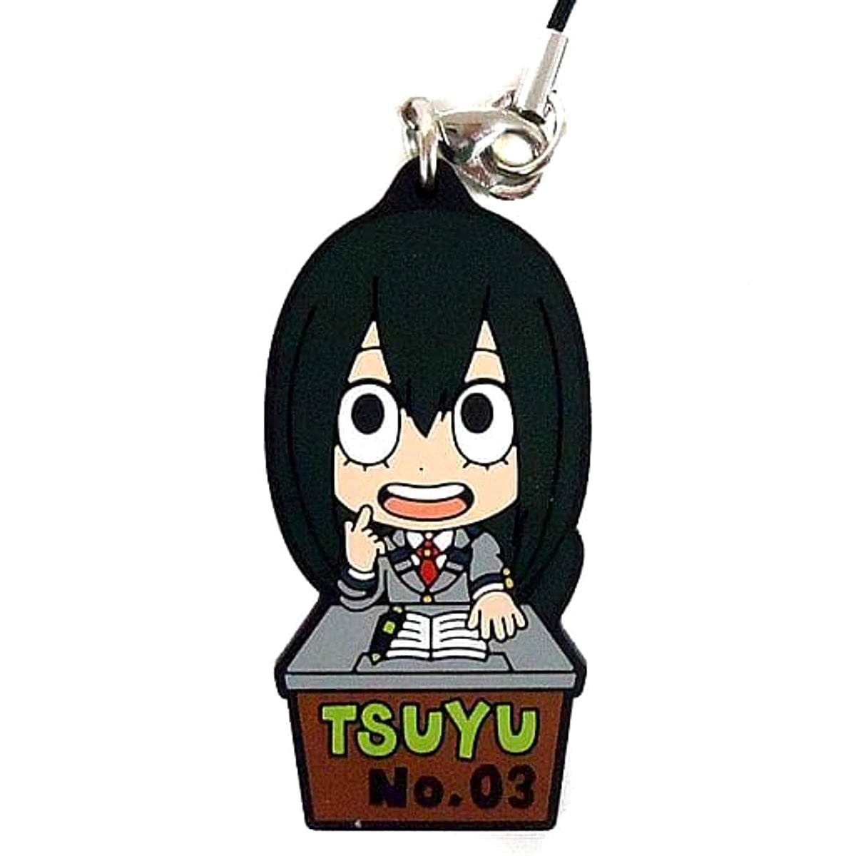 My Hero Academia Tsuyu Asui Ichiban Kuji Vacation Time! Seated! Rubber Strap Kyunchara Illustrations Prize H Keychains [USED]