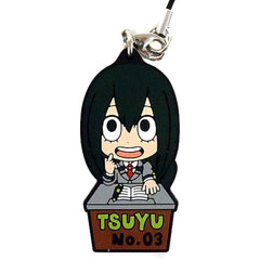 My Hero Academia Tsuyu Asui Ichiban Kuji Vacation Time! Seated! Rubber Strap Kyunchara Illustrations Prize H Keychains [USED]