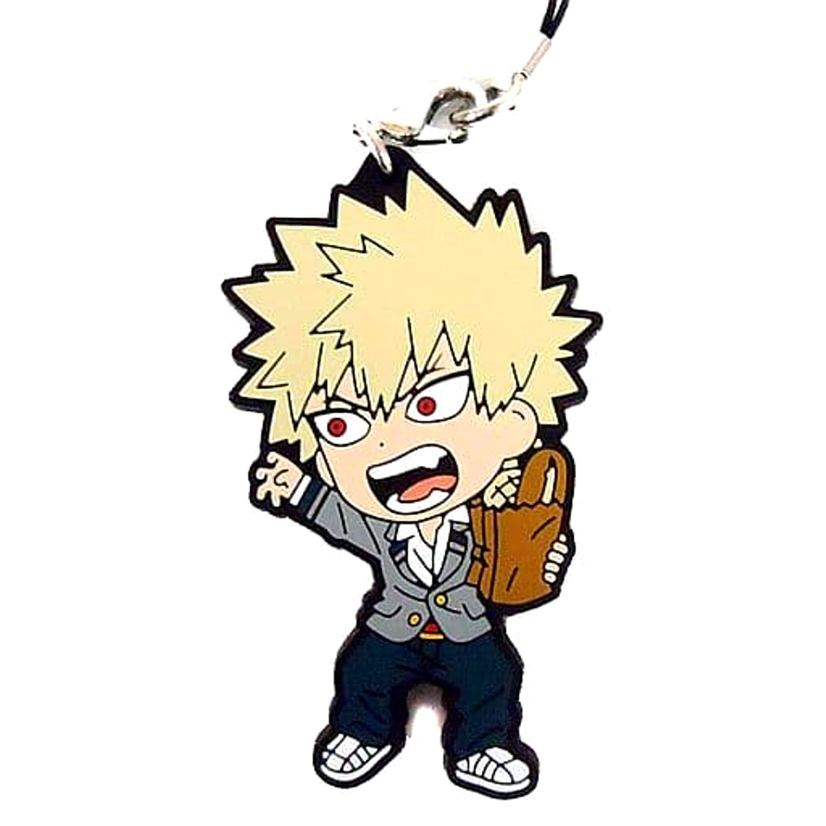 My Hero Academia Katsuki Bakugo Ichiban Kuji Vacation Time! Charging! Rubber Strap Kyunchara Illustrations Prize I Keychains [USED]
