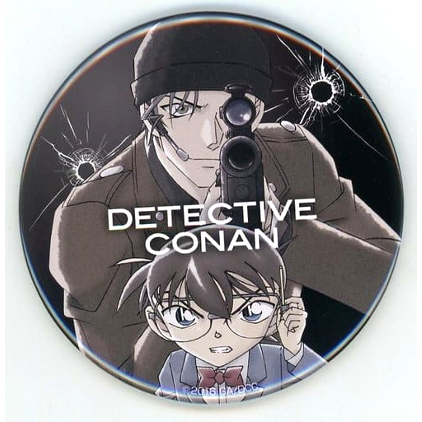 Conan Edogawa Shuichi Akai Detective Conan Black Visual Button Pop Up Store Only [USED]