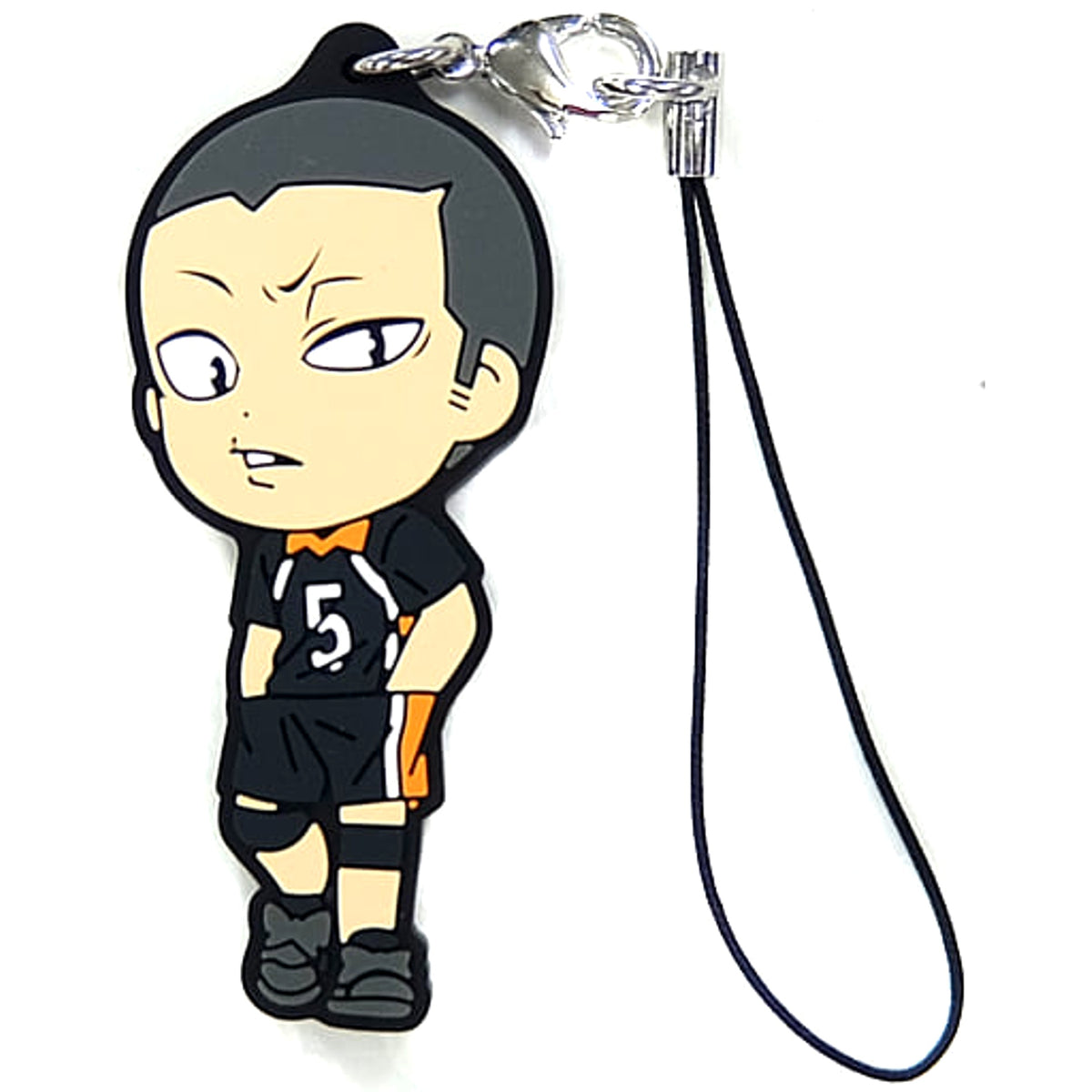 Haikyu!! Season 3 Tanaka Ryunosuke Ichiban Kuji Karasuno vs Shiratorizawa Rubber Strap Kyunchara Illustrations Prize H Keychains [USED]
