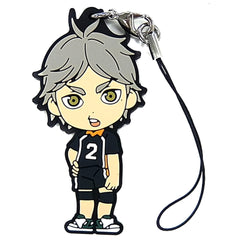 Haikyu!! Season 3 Koushi Sugawara Ichiban Kuji Karasuno vs Shiratorizawa Rubber Strap Kyunchara Illustrations Prize H Keychains [USED]