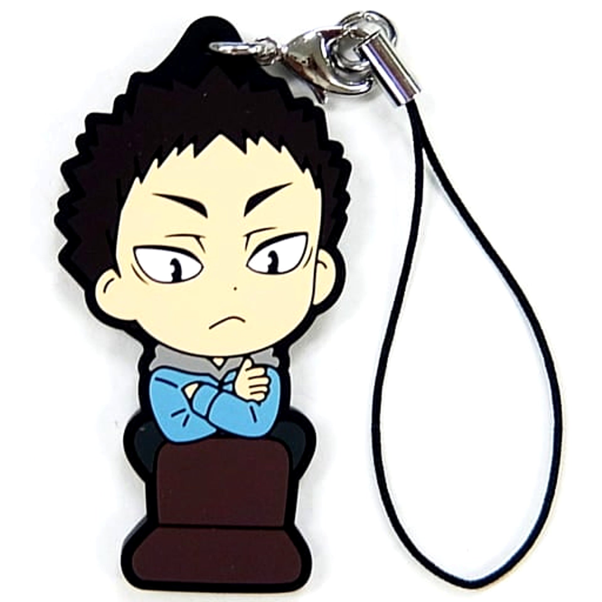 Haikyu!! Season 3 Hajime Iwaizumi Ichiban Kuji Spectator Rubber Strap Kyunchara Illustrations Prize I Keychains [USED]