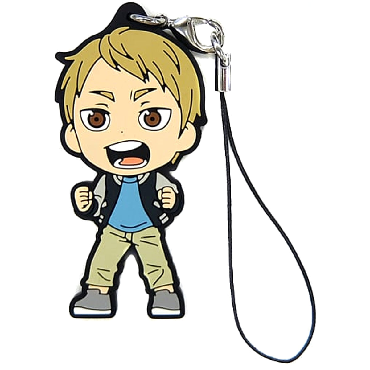 Haikyu!! Season 3 Akiteru Tsukishima Ichiban Kuji Spectator Rubber Strap Kyunchara Illustrations Prize I Keychains [USED]