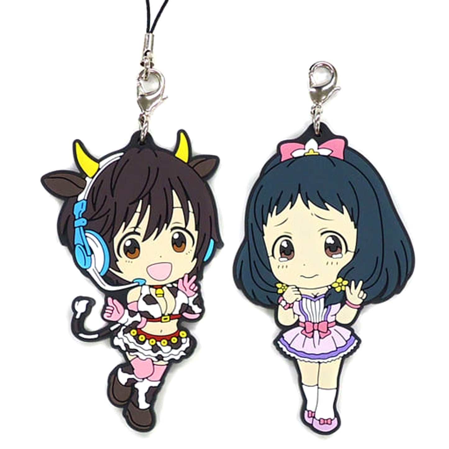 THE IDOLM@STER Cinderella Girls Shizuku Oikawa Kurumi Onuma 346 Production Ver. Ichiban Kuji Premium Part4 Rubber Charm Kyunchara Illustrations Prize I [USED]