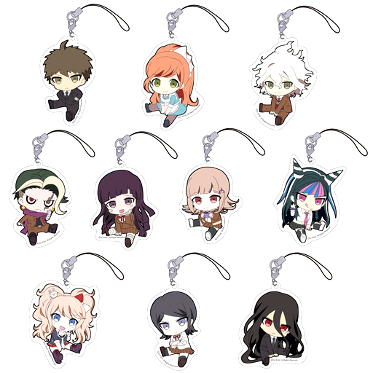 Set of 10 Danganronpa 3 The End of Hope's Peak High School Despair Arc Petanko Trading Acrylic Strap [USED]