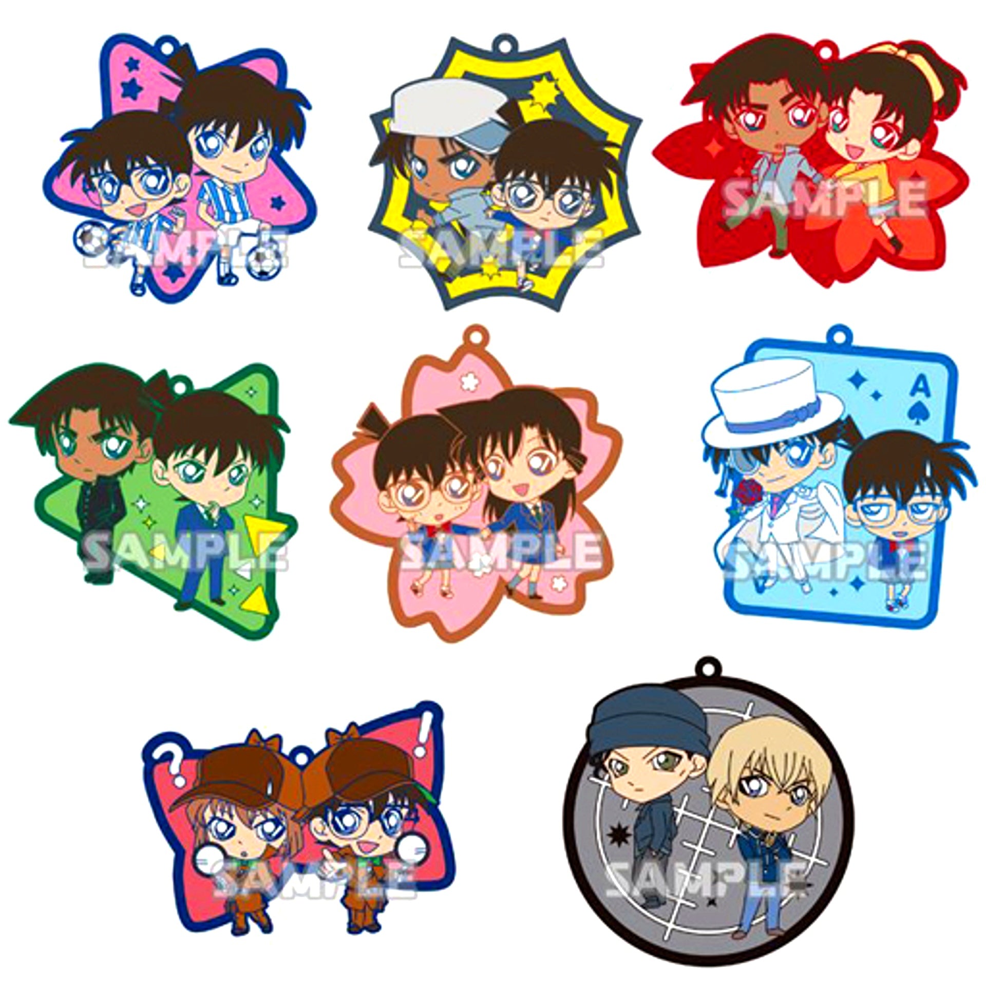 Set of 8 Detective Conan Rubber Strap DUO [USED]