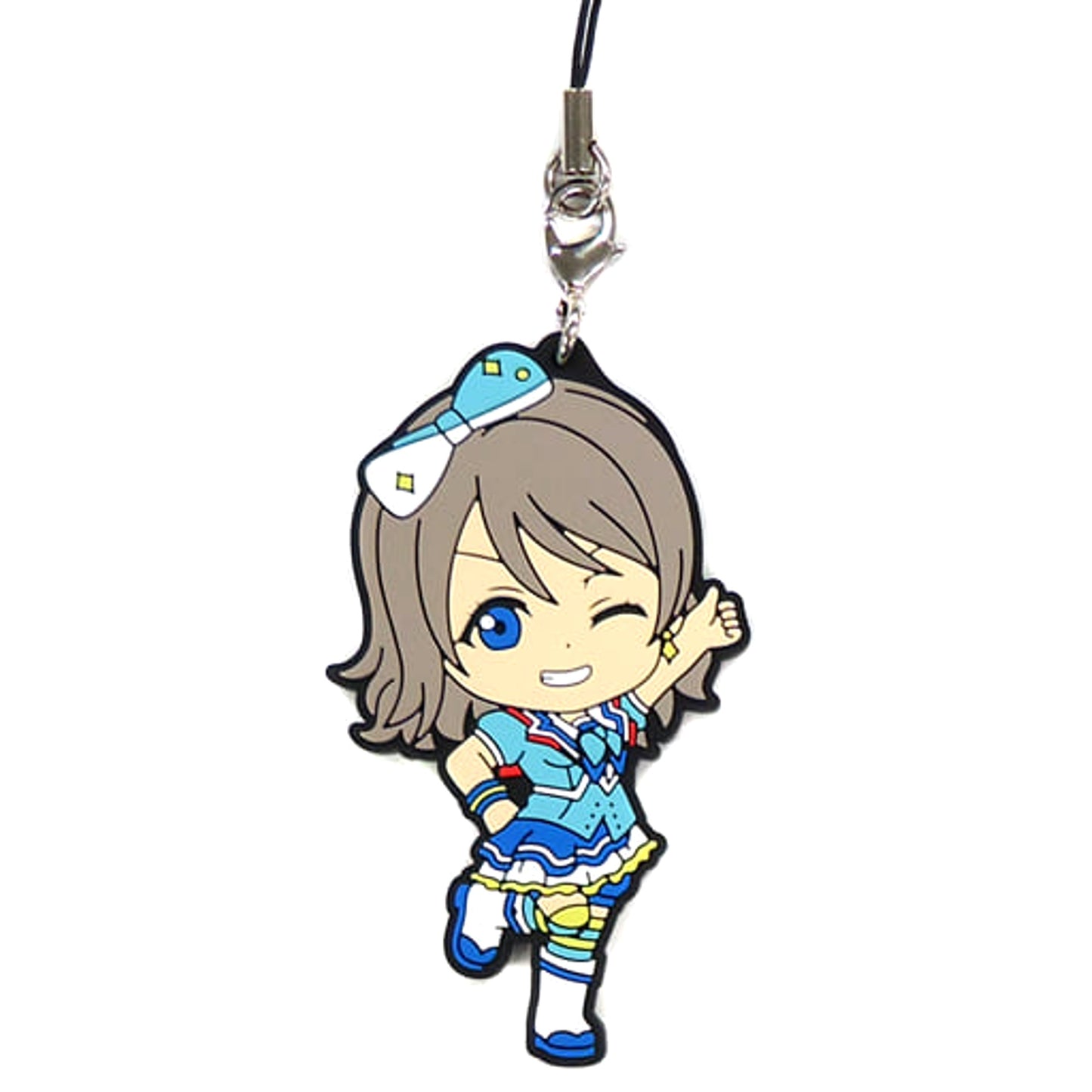 Love Live! Sunshine!! You Watanabe Aozora Jumping Heart Ver. Ichiban Kuji Rubber Charm Kyunchara Illustrations Prize E [USED]