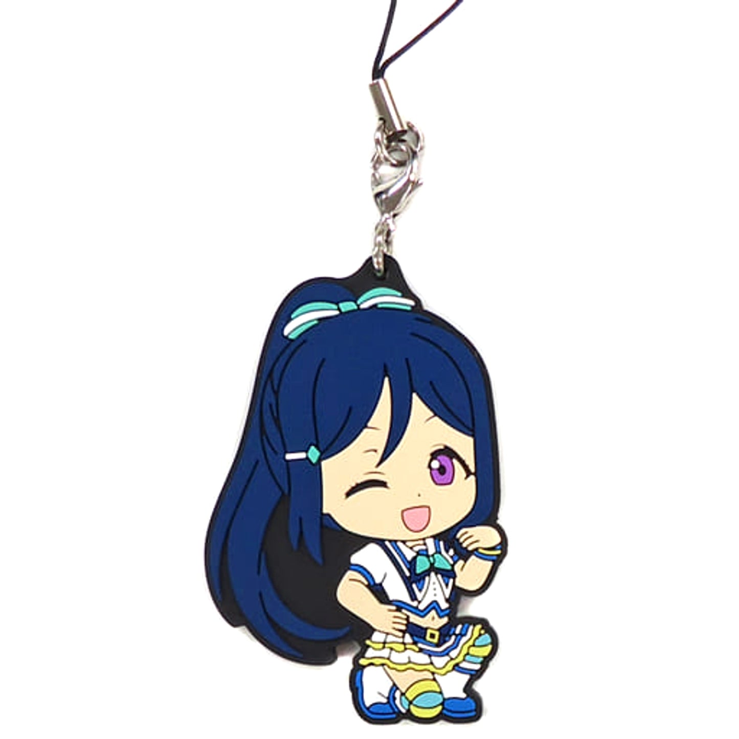 Love Live! Sunshine!! Kanan Matsuura Aozora Jumping Heart Ver. Ichiban Kuji Rubber Charm Kyunchara Illustrations Prize E [USED]