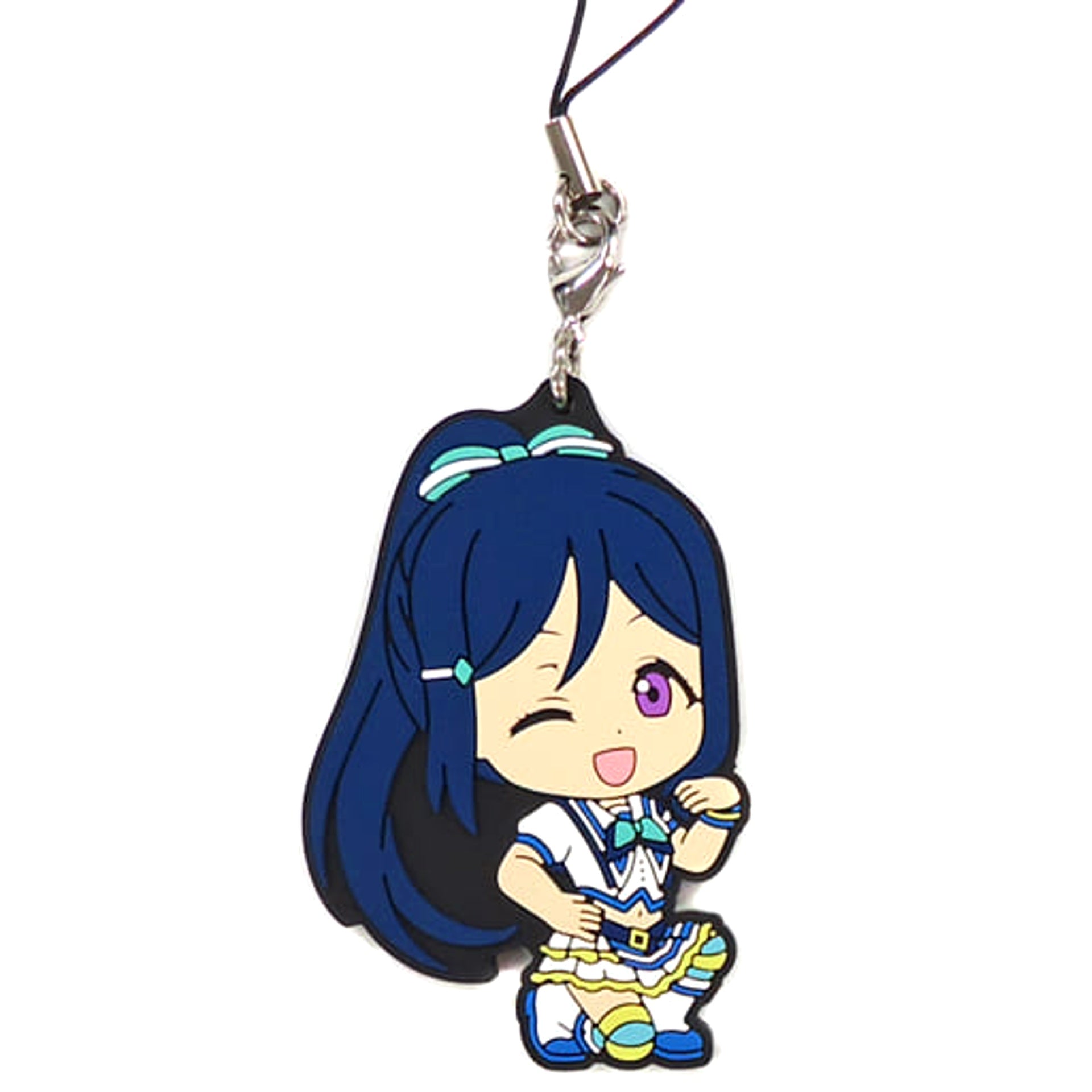 Love Live! Sunshine!! Kanan Matsuura Aozora Jumping Heart Ver. Ichiban Kuji Rubber Charm Kyunchara Illustrations Prize E [USED]