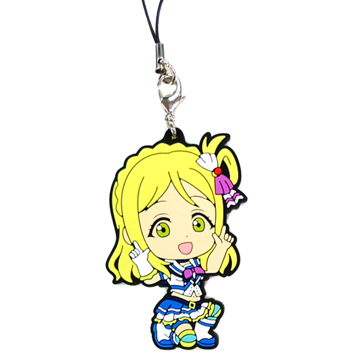 Mari Ohara Aozora Jumping Heart Ver. Rubber Strap Kyun Chara Illustrations Ichiban Kuji Love Live! Sunshine!! Prize E [USED]