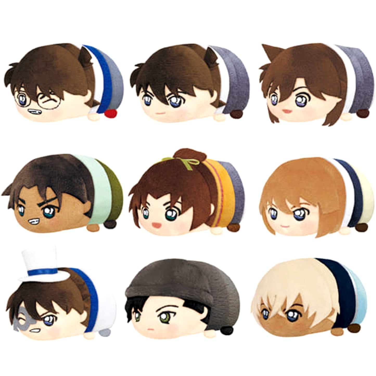 Detective Conan Conan Edogawa & Others Mochimochi Mascot All 9 Types Set Keychains [USED]