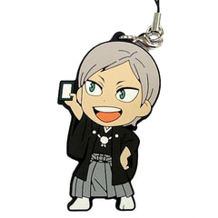 Haikyu!! Lev Haiba Ichiban Kuji Haikyu Shinen!! Ore ni Fuku Motte Koooi!!! 1st Grade Rubber Strap Kyunchara Illustrations Prize G Keychains [USED]