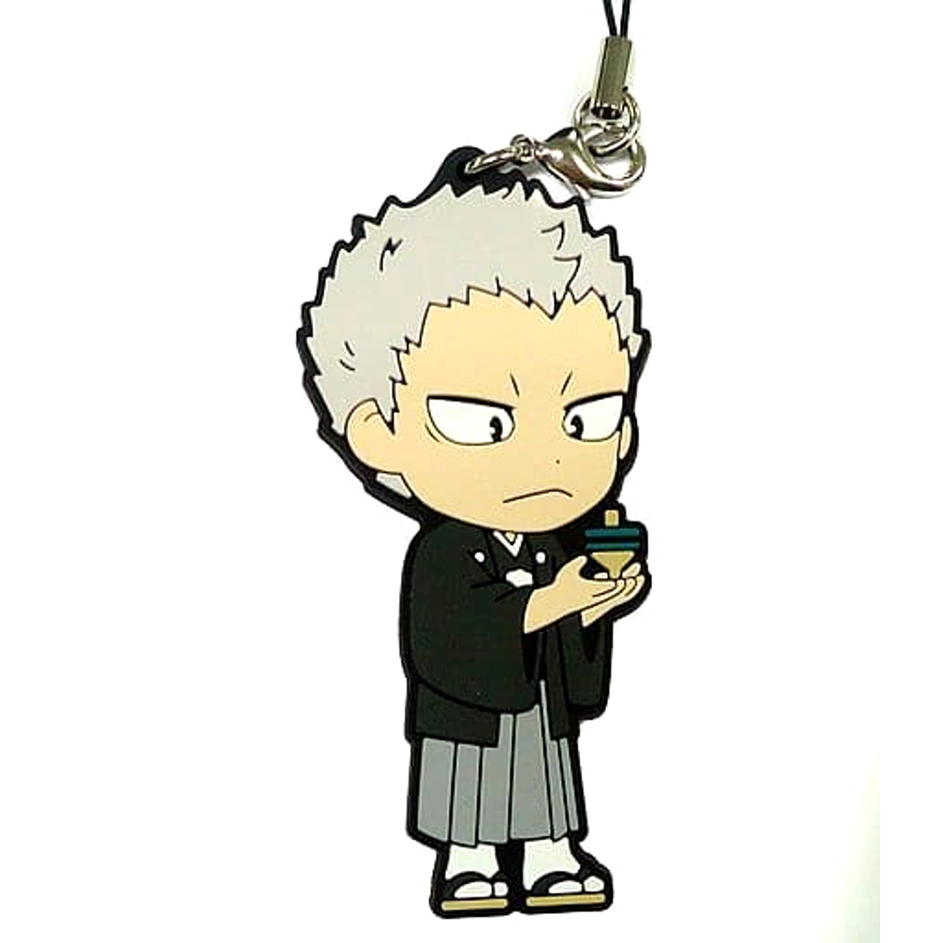 Haikyu!! Takanobu Aone Ichiban Kuji Haikyu Shinen!! Ore ni Fuku Motte Koooi!!! 2nd Grade Rubber Strap Kyunchara Illustrations Prize H Keychains [USED]