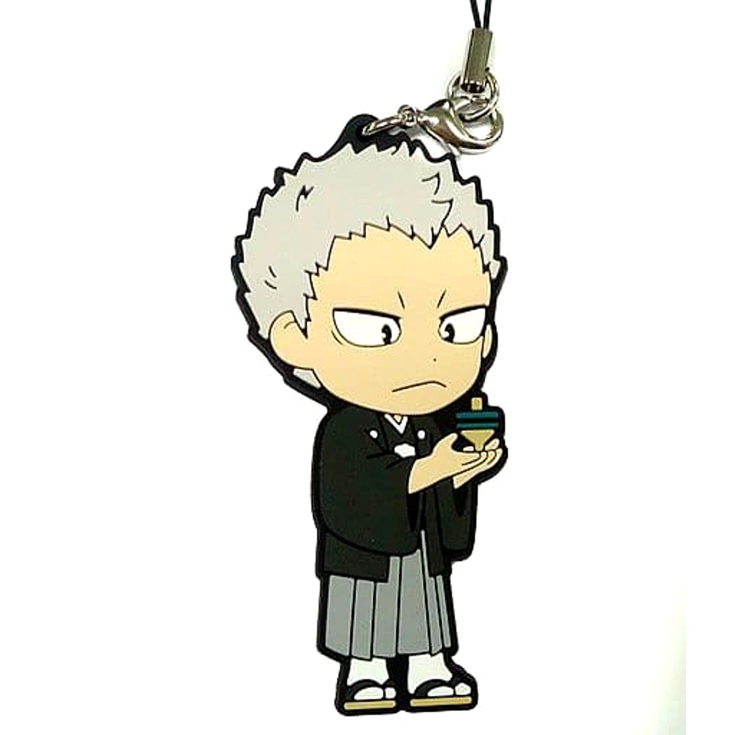 Haikyu!! Takanobu Aone Ichiban Kuji Haikyu Shinen!! Ore ni Fuku Motte Koooi!!! 2nd Grade Rubber Strap Kyunchara Illustrations Prize H Keychains [USED]