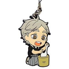 Haikyu!! Koushi Sugawara Ichiban Kuji Haikyu Shinen!! Ore ni Fuku Motte Koooi!!! 3rd Grade Rubber Strap Kyunchara Illustrations Prize I Keychains [USED]