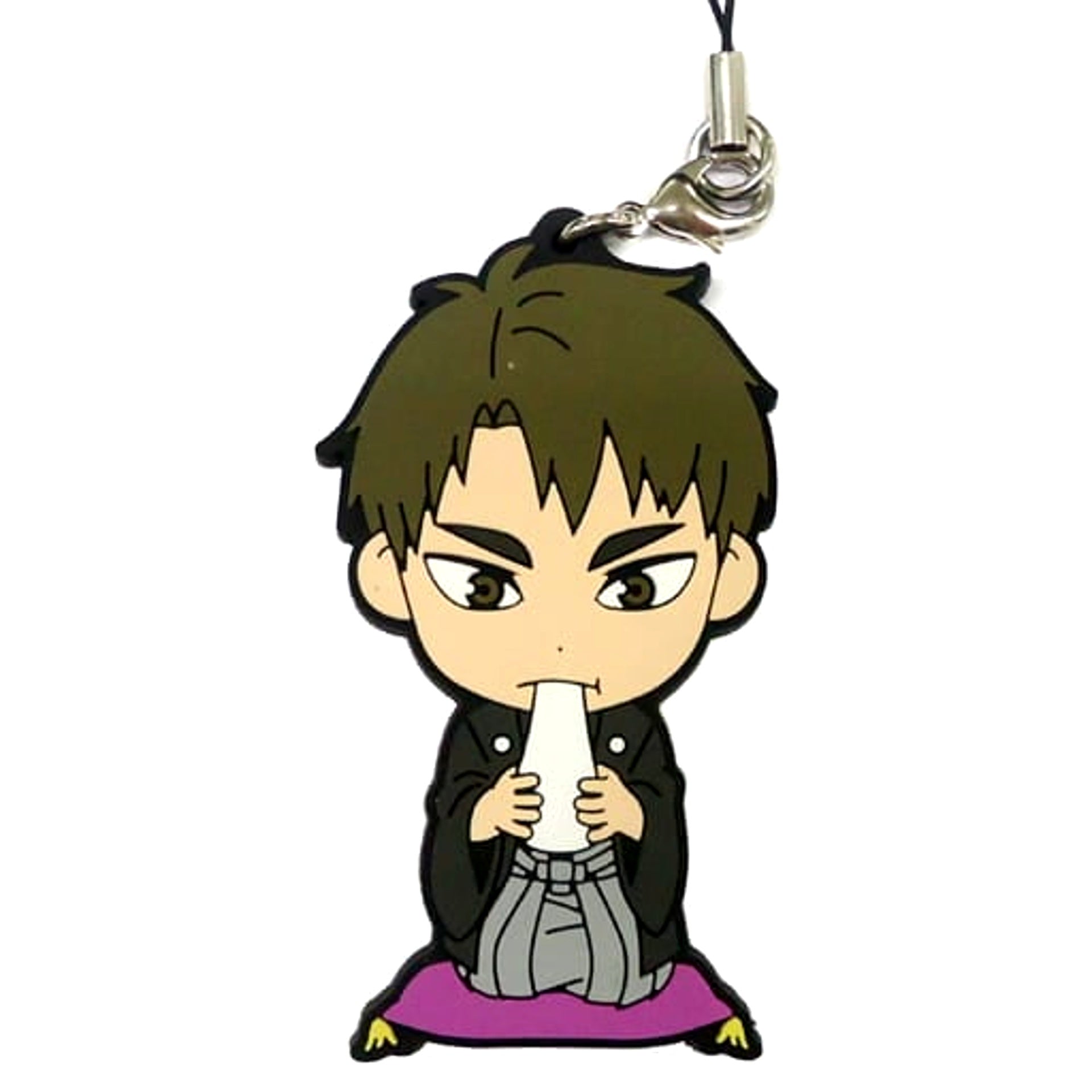Haikyu!! Wakatoshi Ushijima Ichiban Kuji Haikyu Shinen!! Ore ni Fuku Motte Koooi!!! 3rd Grade Rubber Strap Kyunchara Illustrations Prize I Keychains [USED]