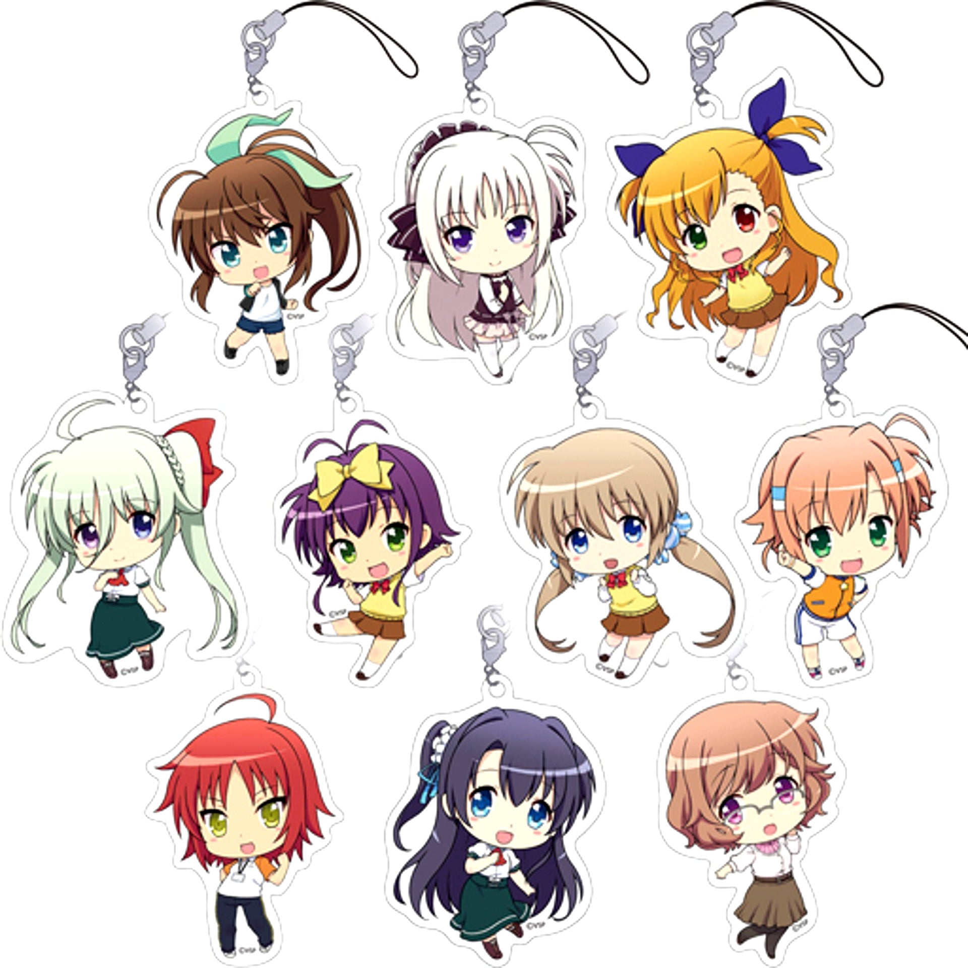 Set of 10 ViVid Strike Puchikko Trading Acrylic Strap [USED]
