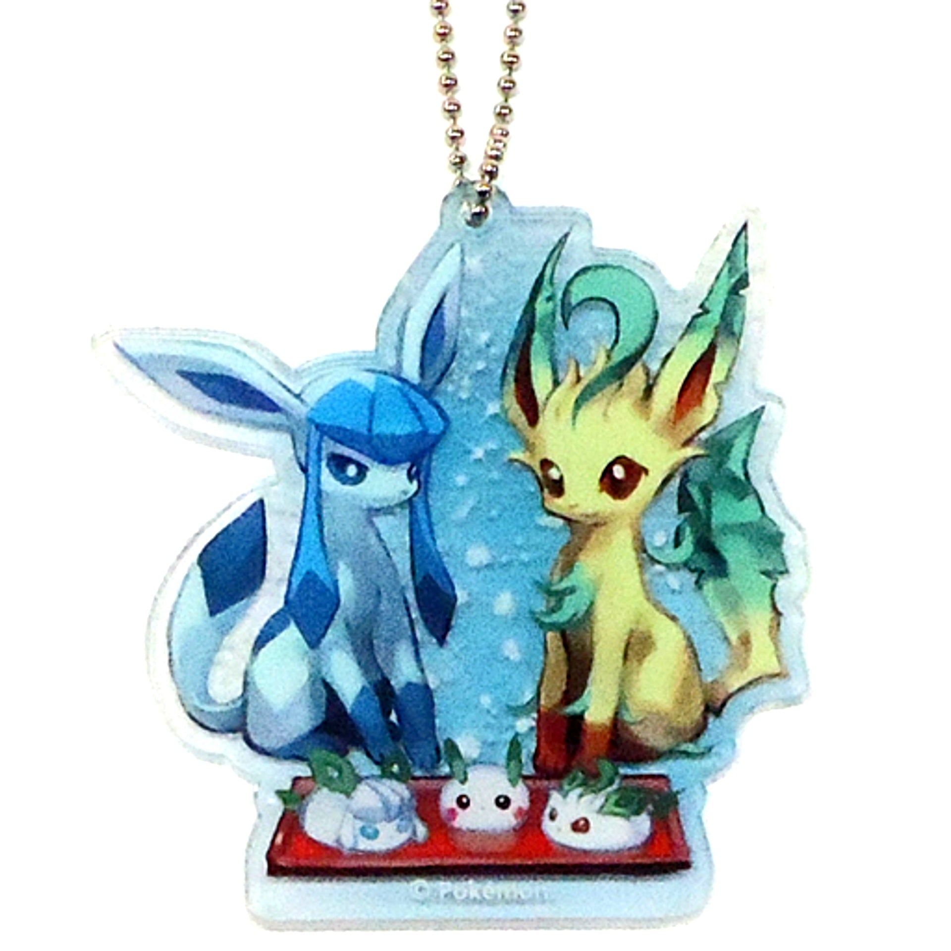 Leafeon & Glaceon Pokemon Acrylic Keychain Collection Pokemon Center Sapporo R Pokemon Center Ltd [USED]